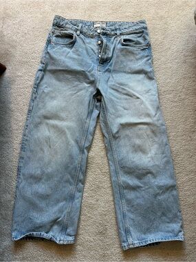 Free People We the Free Cropped High Rise Light Wash Jeans